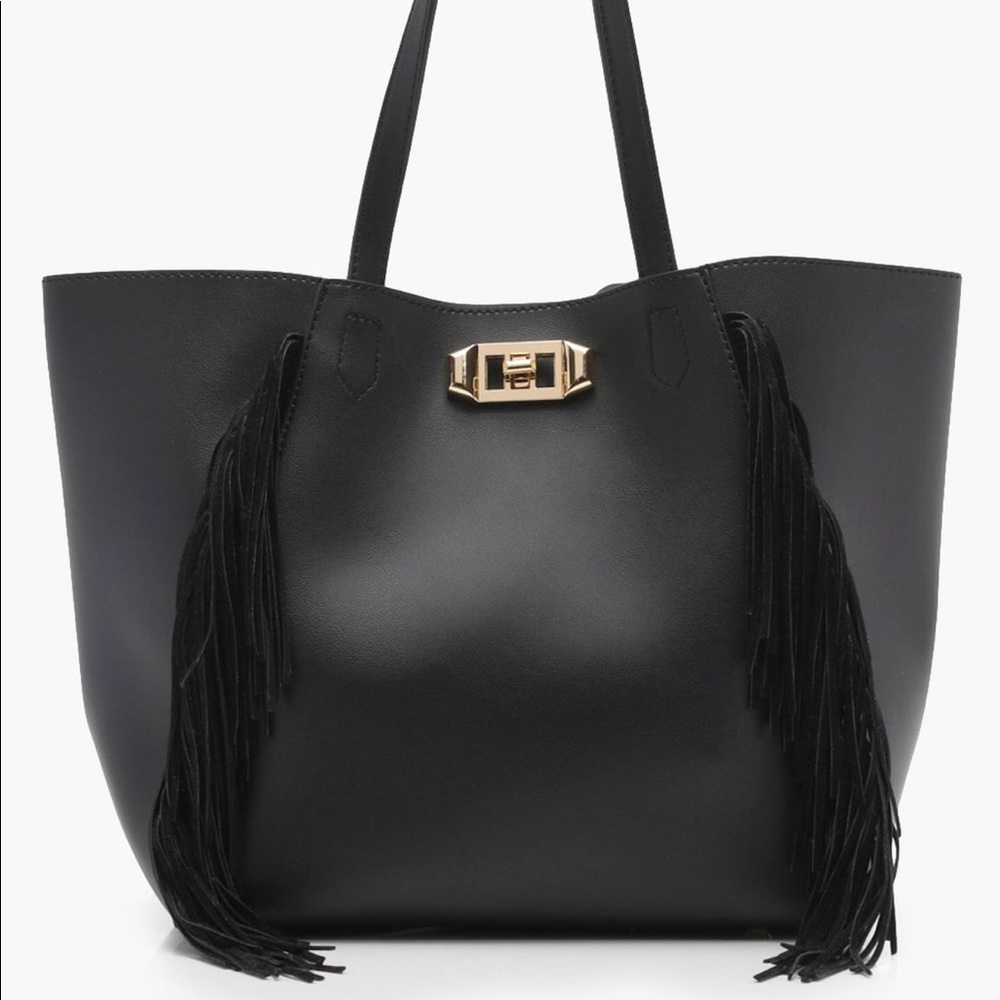 ASOS Olivia Fringe & Lock Shopper Bag